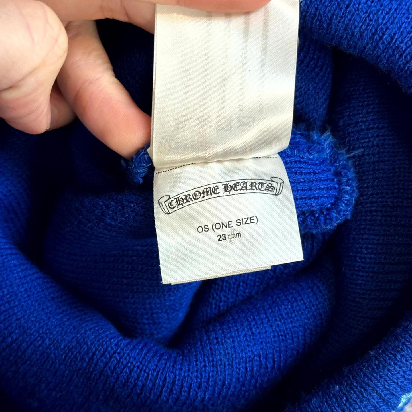 Chrome Hearts Blue Cross Embroidered Beanie