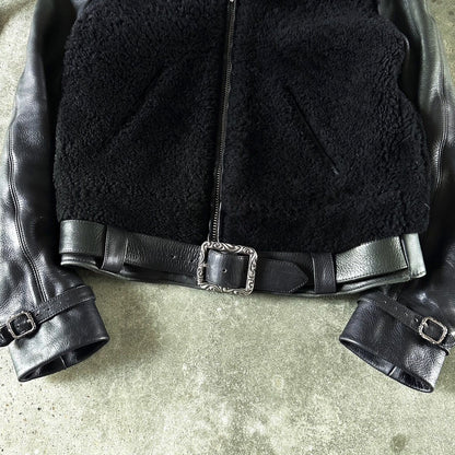 Special Order 1/1 Belted Dagger Sherpa Leather Bomber Jacket