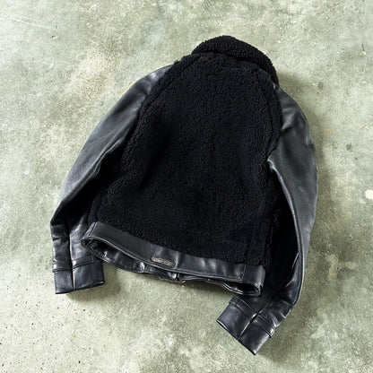 Special Order 1/1 Belted Dagger Sherpa Leather Bomber Jacket
